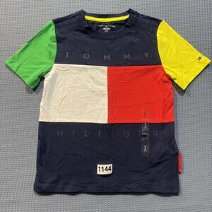 TOMMY HILFIGER MULTICOLOR Boys Tee Sz S Pre-Owned Excellent